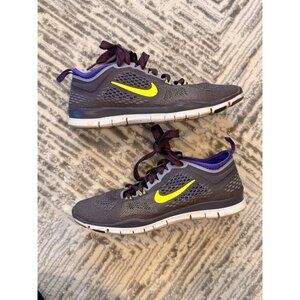 Nike women's size 8.5 Free TR Fit 4 grey, purple, yellow training sneakers